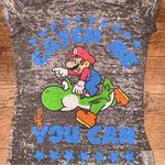 Nintendo Mario & Yoshi Super Mario Bros. Babydoll Gray Women’s Graphic T-Shirt Photo 3