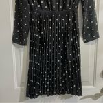 Maje Rivoli Floral Embroidered Black Pleated Midi Dress, Size 3 (Size L) Photo 9