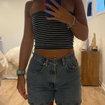 SheIn Stripped navy and white tube top Photo 0