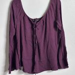 Kendall + Kylie Blouse Maroon Size M Long Bell Sleeves Top Photo 1
