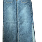 Unionbay Y2K Long Denim Maxi Skirt Cotton Side Slit Size 7 Photo 0