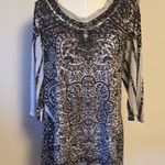 Only Black and White Graphic Blouse with 3/4 Sleeves Photo 0