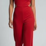 Mm Mm Mm Red Wide Leg Sleeveless Pants Jumpsuit, Womens XL Photo 0