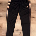 Adidas  Women's Black Joggers with Pink Stripes Photo 0