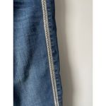 ZARA Bejeweled Stripe Dark Blue Denim Skinny Ankle Jeans Photo 2