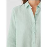 Eileen Fisher Handkerchief Organic Linen Classic Collar Button Down Shirt, M Photo 2