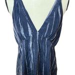 Banana Republic  Sleeveless Silk Blue Tye Dye Twist Strap Double V Neck Large Photo 0