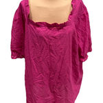 Talbots  Pink Floral Embroidered Blouse Square Neck Top Milkmaid Peasant Photo 0