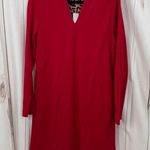 Chico's Chico’s Women’s 1 Red Wild Poppy Polished Vneck Dress New Photo 0