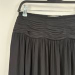 Ramy Brook  Jessy Black Midi Shirred Asymmetrical Front Side Skirt Size 4 Photo 6
