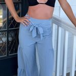 Amazon Blue Flowy Tie Pants Photo 0