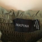 MINKPINK Olive Green Smocked Tie Strap Cropped Jumpsuit Photo 3