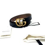 Gucci  GG Marmont Black Leather Belt – Gold Buckle, Iconic Style Photo 0