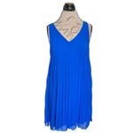 Sequin Hearts  Blue Dress Prom Formal Holiday Accordion Shift Rhinestones Medium Photo 1