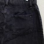 Madewell Lunar Wash “Frisco” Black Denim Raw Hem Mini Skirt Size 32 Photo 6