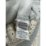 Vintage Havana Crochet Sweater Large Cropped Gray Beige Lace Up Boho Beach Photo 7