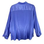 Chico's Purple Shiny Long Roll Tab Sleeve Collared Lightweight Button Up Top XL Photo 1
