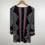 Susan Graver  Paisley Tunic Top Medium Liquid Knit Stretch Lightweight Boho Comfy Photo 2