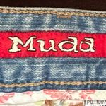 Mudd  You Are Beautiful Capri Blue Jean Shorts Sz 11 Folded Short Button … Photo 7