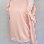 Central Park West New Ruffle Trim Cold Shoulder Sweatshirt Blush Pink Photo 6