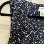 Motherhood Maternity Dress Navy White Polka Dot Chiffon Ruffle V-Neck Tie Size S Photo 2