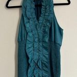 Arden B  Y2K Ruffle Front Halter Tank Top Size Medium Mermaid Smocked Photo 0