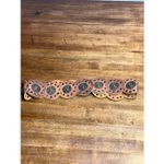 VTG Bohemian Concho Leather Belt Medallion Brown Size M Photo 1