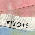 Storia Tie Dye Cropped Short Sleeve Top Blue Red Size Small Photo 2