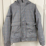 Burton  Dry Ride and Gray Plaid Women's Ski Jacket with Detachable Faux Fur Hood Photo 0