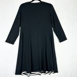Comfy USA Jersey Knit Dress Size Large 3/4 Sleeve Black White Lagenlook Photo 1