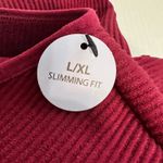 Bella Movement Cropped Long Sleeve Stretchy Ribbed Burgundy Top Red Size L Photo 4