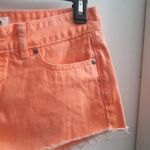 PINK Victoria's Secret denim jean cut off distress shorts in hot pink/orange size 2. Photo 3