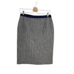 Boden British Tweed Pencil Skirt Houndstooth Plaid Navy Blue‎ Size US 6R Blue Photo 1