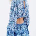 Free People Sheer Blue Floral Print Dress Photo 2