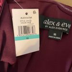 Alex Evenings Velvet One Shoulder Cocktail Dress Size 16 Wine Red Long Sleeve Photo 7