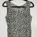 Vintage Daisy Print Sleeveless Midi Dress Womens 10 Summer 90s Floral Fairy Core Black Photo 5
