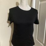 Madewell  Shirt Womens Small Black Fitted Crewneck Stretch Fair Trade Tee Top Photo 0