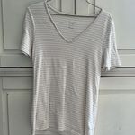 Target Stripped V-Neck Shirt Tan Small Photo 0