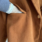 Rachel Zoe  Brown Corduroy Blazer, 70s Inspired Jacket, Size Medium Photo 13