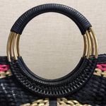 Sharif Multicolor Leather Woven Tote Black Photo 1