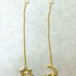Moon and star hanging earrings Gold Photo 1