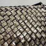 NAGHEDI Portofino Cosmetic Bag in Etoile Woven Neoprene Metallic Gold Makeup Bag Photo 10