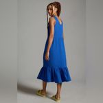 Sol Angeles  Anthropologie Blue V-Neck Crepe Dress Photo 1