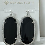 Kendra Scott NWT!  Danielle Silver Drop Earrings in Black Opaque Glass Photo 0