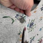 Coldwater Creek Vintage Y2K Cardigan Womens Medium Gray Floral Ribbed Grunge Photo 4