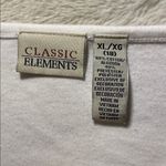 Classic Elements  White Cotton Tee with Wood & Glass Beads V Neck Top XL (18) Photo 5