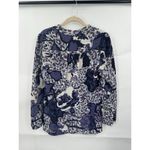 Tory Burch  Blouse‎ Women 4 Purple Floral 100% Silk Y2K Retro Preppy Funky Rave Photo 1