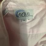 Las Olas Vintage 90s  Butterfly Embroidered Pink Striped Shirt Womens L button up Photo 5