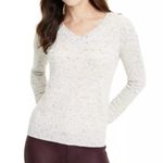 Charter Club 100% Cashmere Women's V-Neck Long-Sleeve Sweater Grey Confetti PS Photo 0
