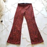ZARA NEW  red snakeskin kick flare trousers‎ WOMENS SIZE S Photo 3